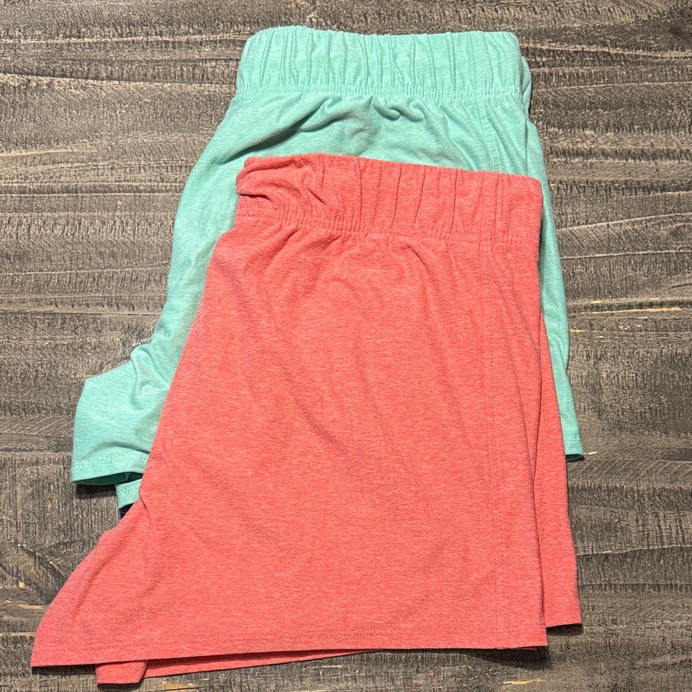 Athletic Works Coral & Mint athletic stretch Shorts - Picture 3 of 5
